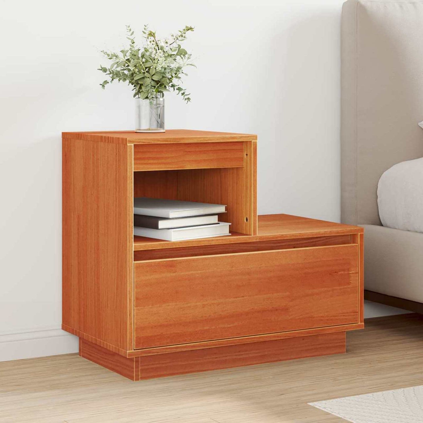 Nachttisch Wachsbraun 60 x 34 x 51 cm Holzwerkstoff