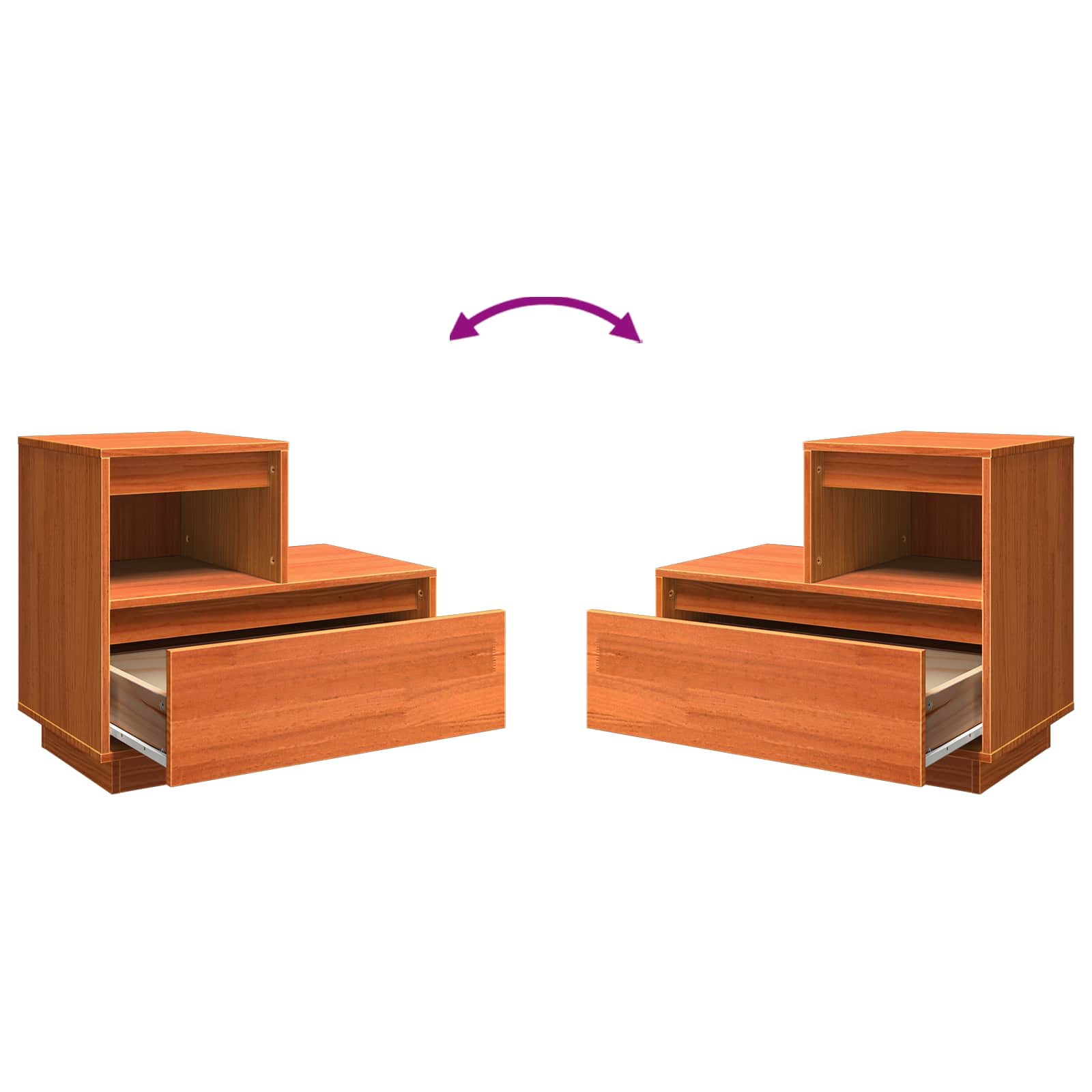 Nachttisch Wachsbraun 60 x 34 x 51 cm Holzwerkstoff