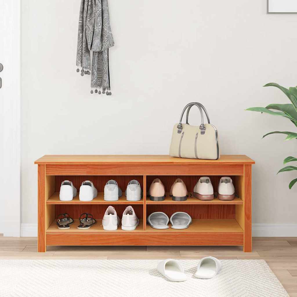 Sitzbank mit Stauraum 110 x 38 x 45,5 cm Massives Kiefernholz