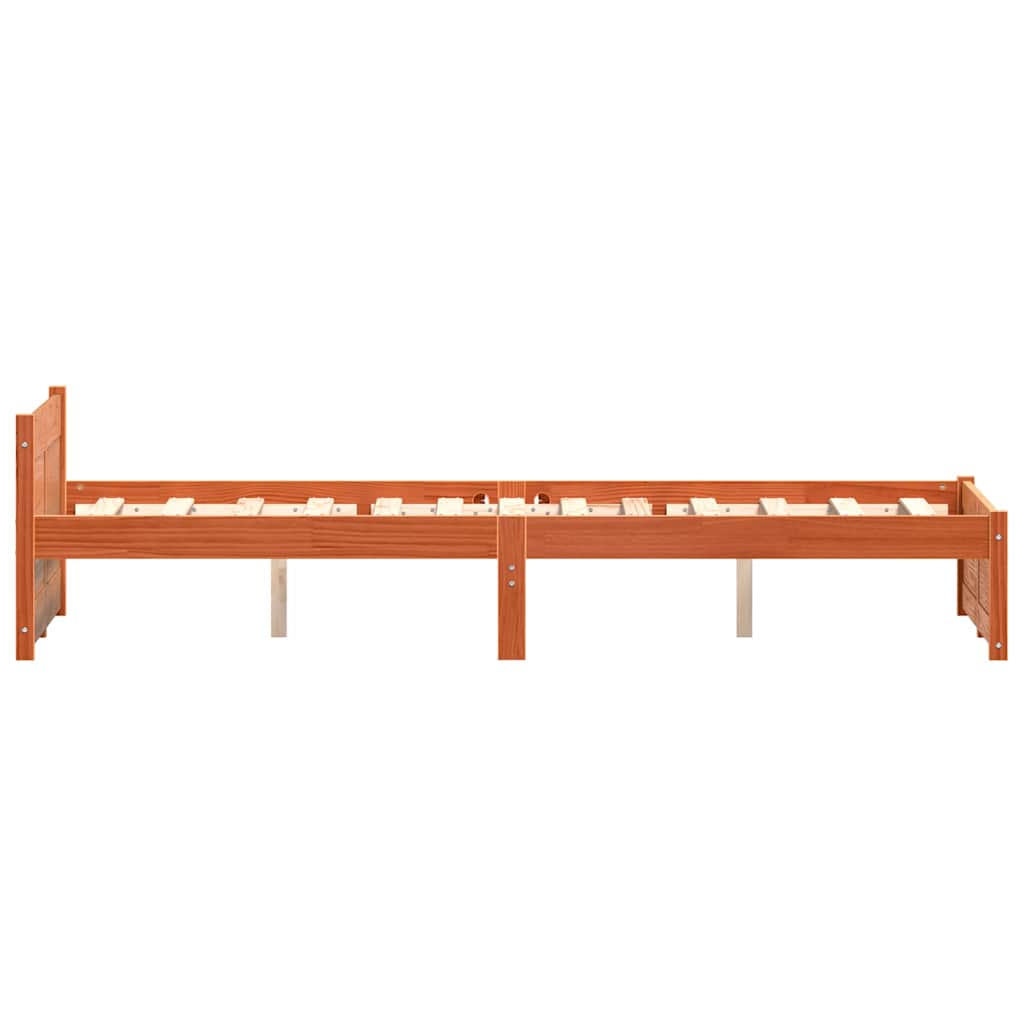 Bettrahmen mit Kopfteil Wachsbraun 195,5 x 145,5 x 51 cm