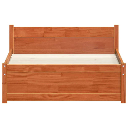 Bettrahmen Wachsbraun 205.5 x 95.5 x 51 cm Massives Kiefernholz