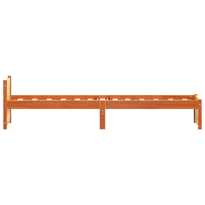 Bettrahmen Wachsbraun 205.5 x 95.5 x 51 cm Massives Kiefernholz