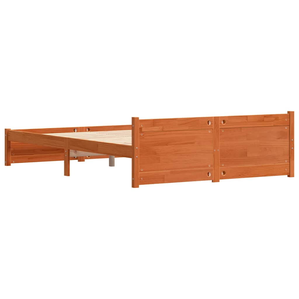 Bettrahmen mit Kopfteil Wachsbraun 205,5 x 145,5 x 51 cm