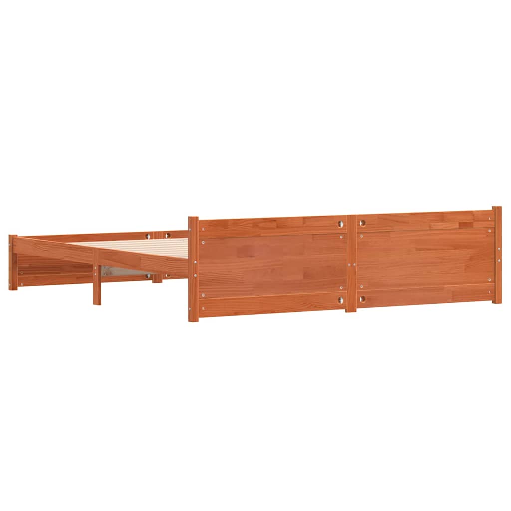 Bettrahmen mit Kopfteil Wachsbraun 205,5 x 205,5 x 51 cm