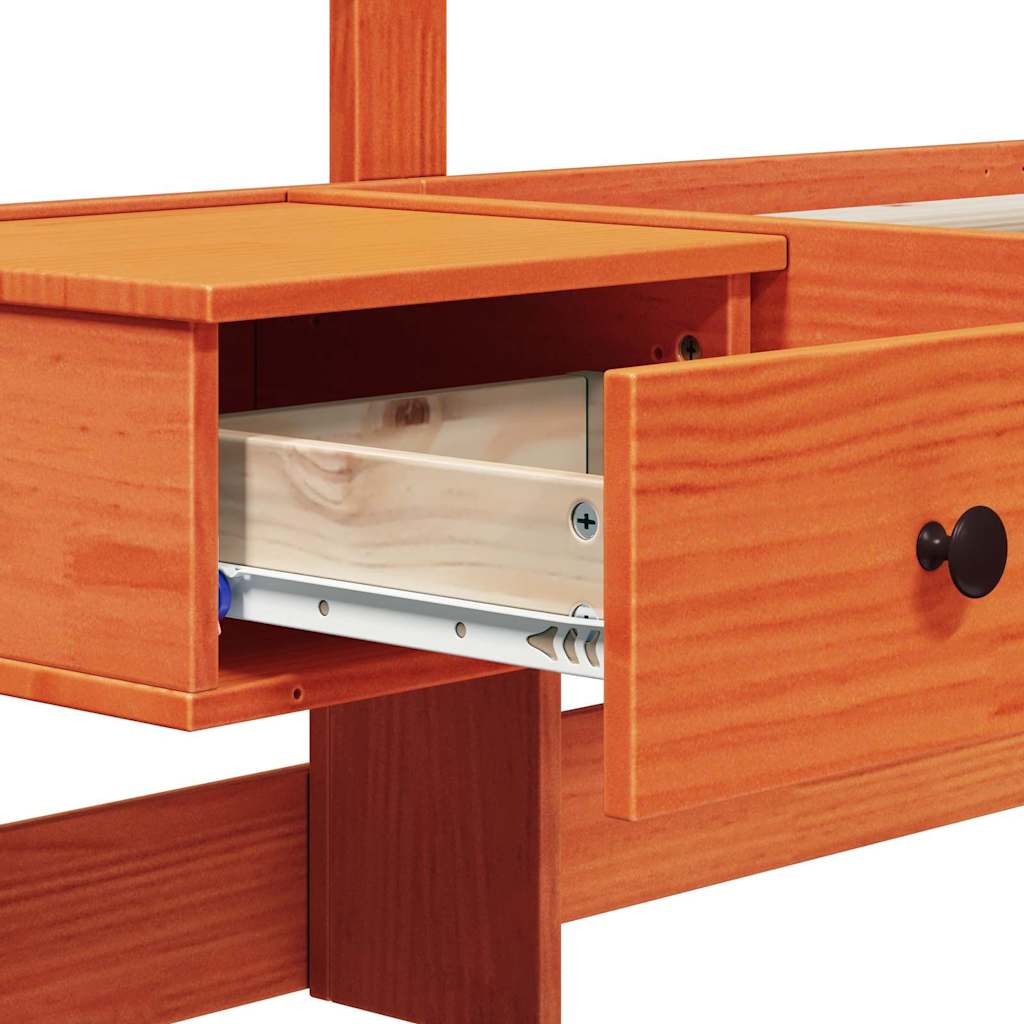 Bettgestell mit Schubladen Braun 140 x 190 cm