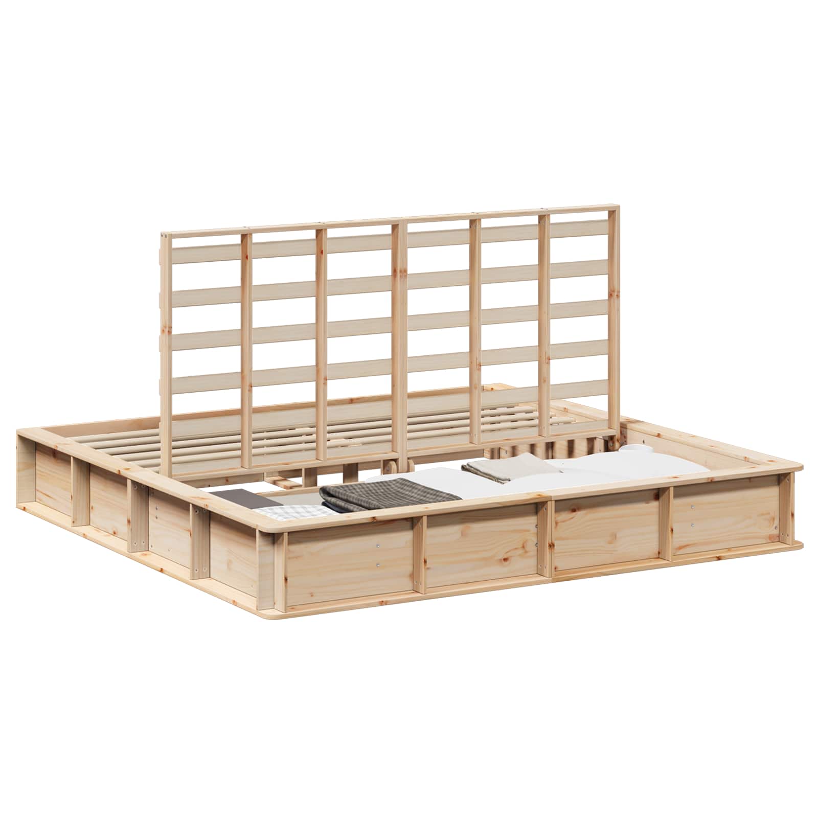 Bettrahmen Braun 200 x 200 cm Massives Kiefernholz