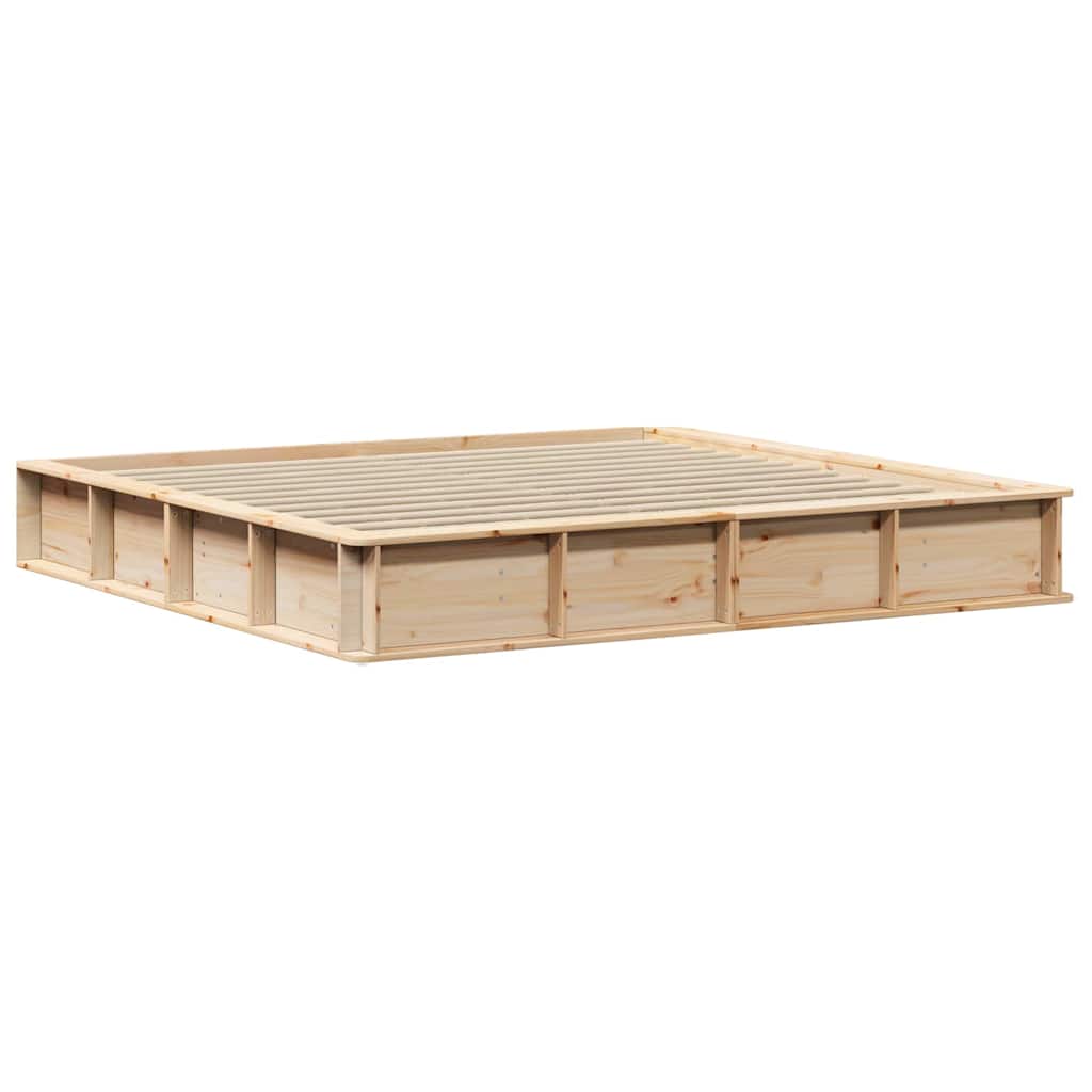 Bettrahmen Braun 200 x 200 cm Massives Kiefernholz