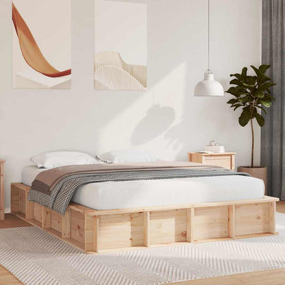 Bettrahmen Braun 150 x 200 cm Massives Kiefernholz