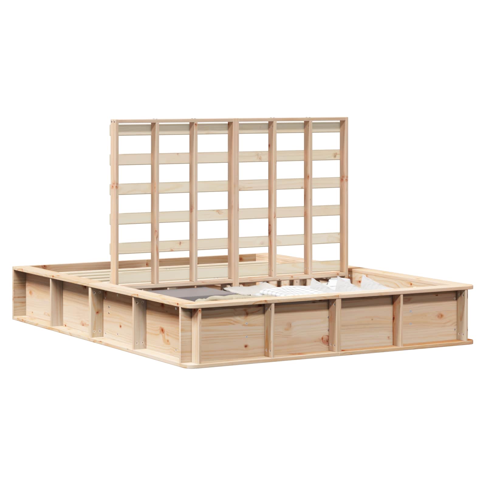 Bettrahmen Braun 150 x 200 cm Massives Kiefernholz