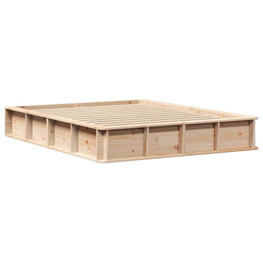 Bettrahmen Braun 150 x 200 cm Massives Kiefernholz