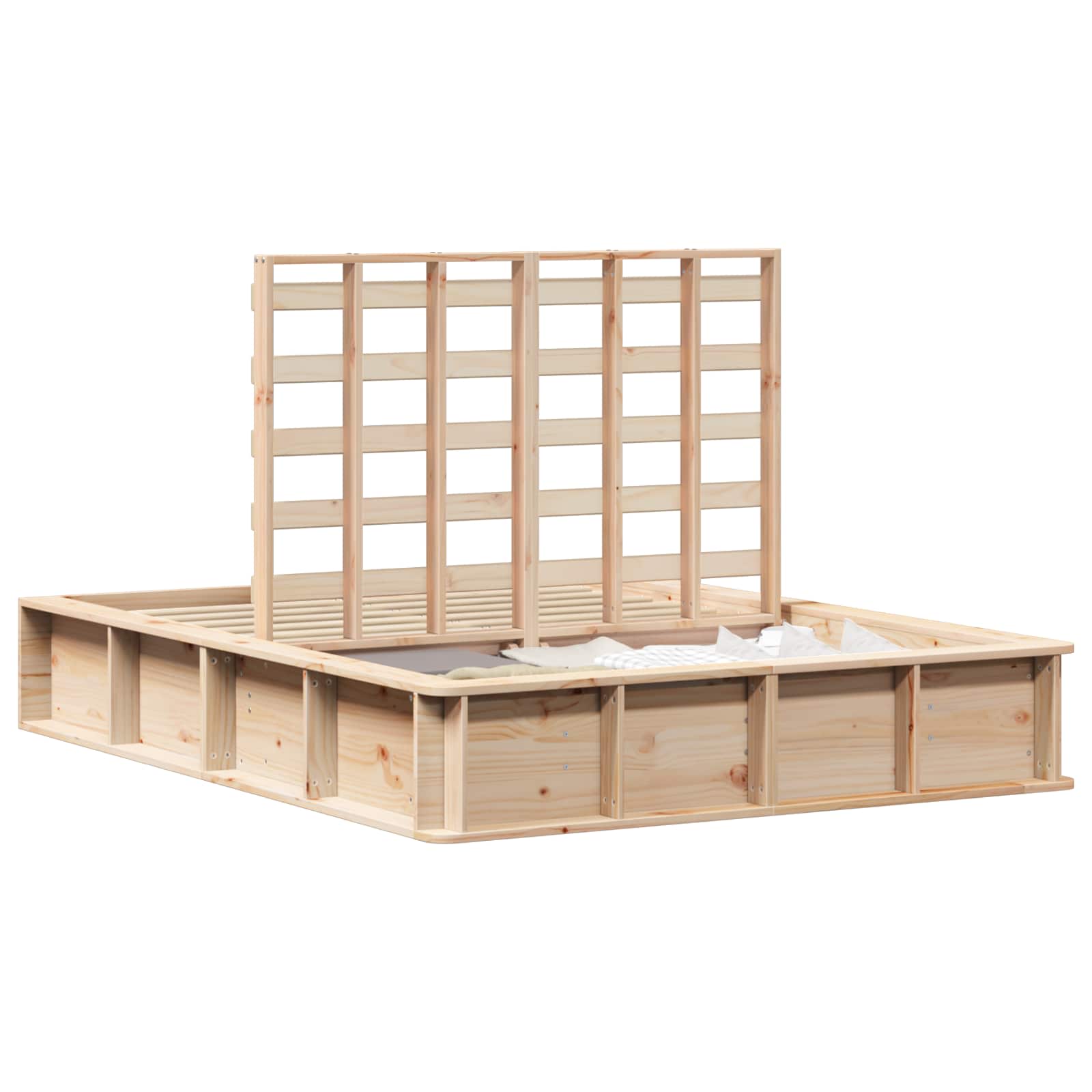 Bettrahmen Braun 140 x 190 cm Massives Kiefernholz