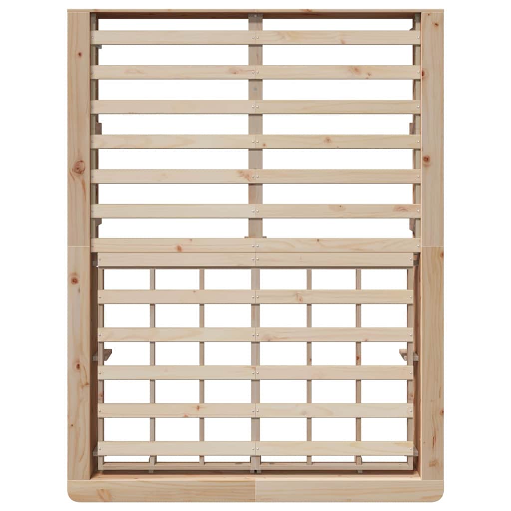 Bettrahmen Braun 140 x 190 cm Massives Kiefernholz