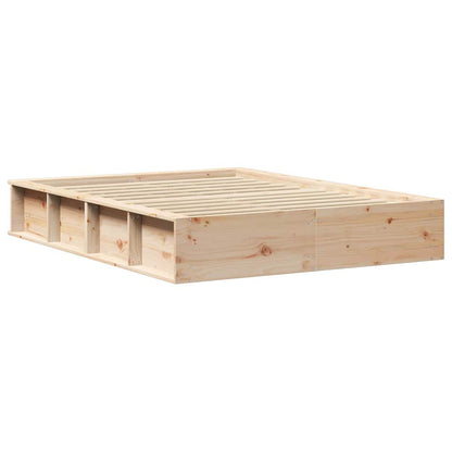 Bettrahmen Braun 135 x 190 cm Massives Kiefernholz