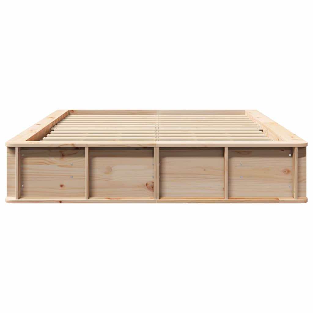 Bettrahmen Braun 135 x 190 cm Massives Kiefernholz