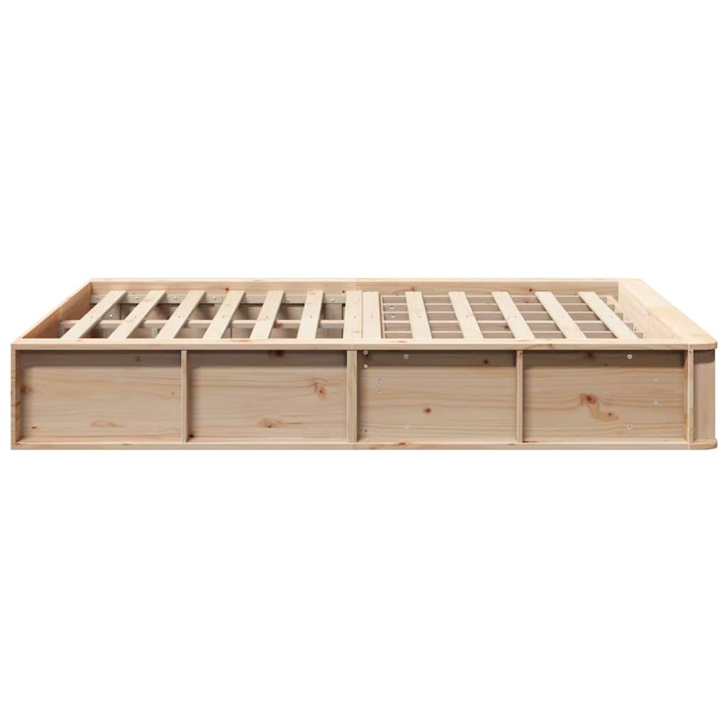 Bettrahmen Braun 135 x 190 cm Massives Kiefernholz