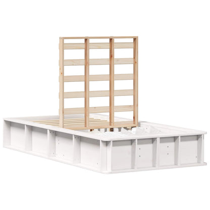 Bettrahmen Weiß 100 x 200 cm Massives Kiefernholz