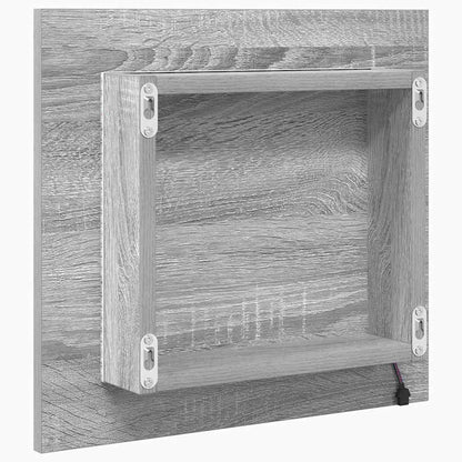 LED-Badezimmerspiegel Graues Sonoma 40 x 37 x 8.5 cm