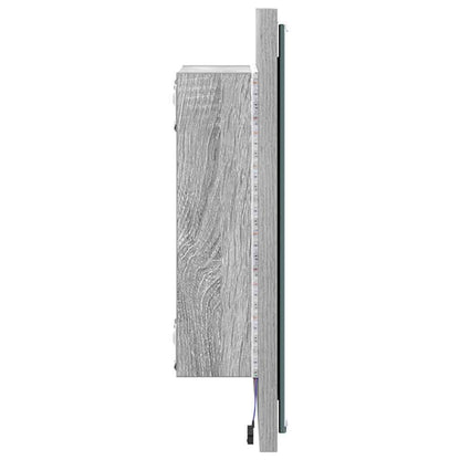 LED-Badezimmerspiegel Graues Sonoma 40 x 37 x 8.5 cm