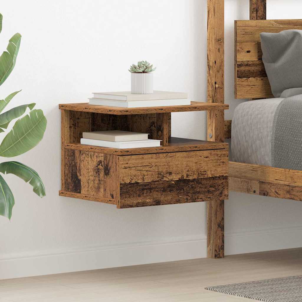 Schwebender Nachttisch Altholz 40 x 31 x 27 cm Holzwerkstoff