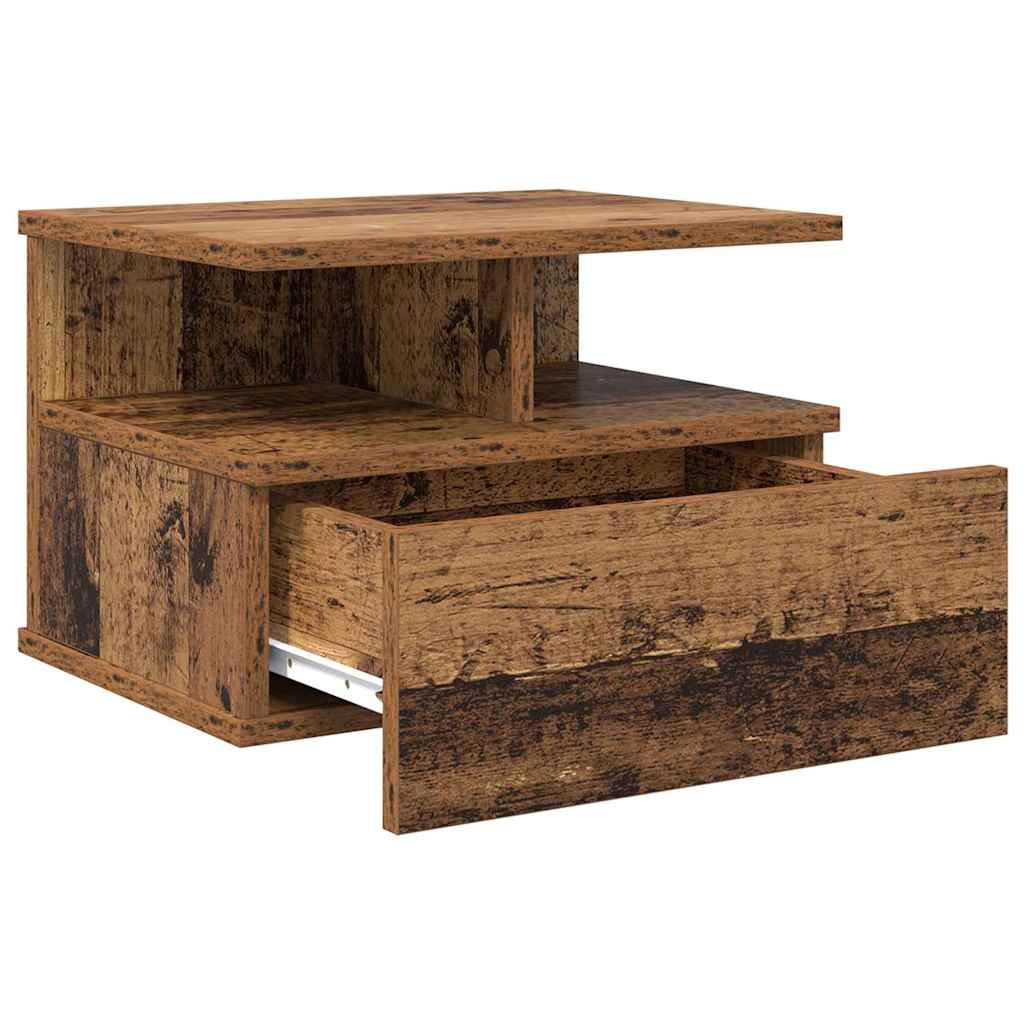 Schwebender Nachttisch Altholz 40 x 31 x 28 cm Holzwerkstoff