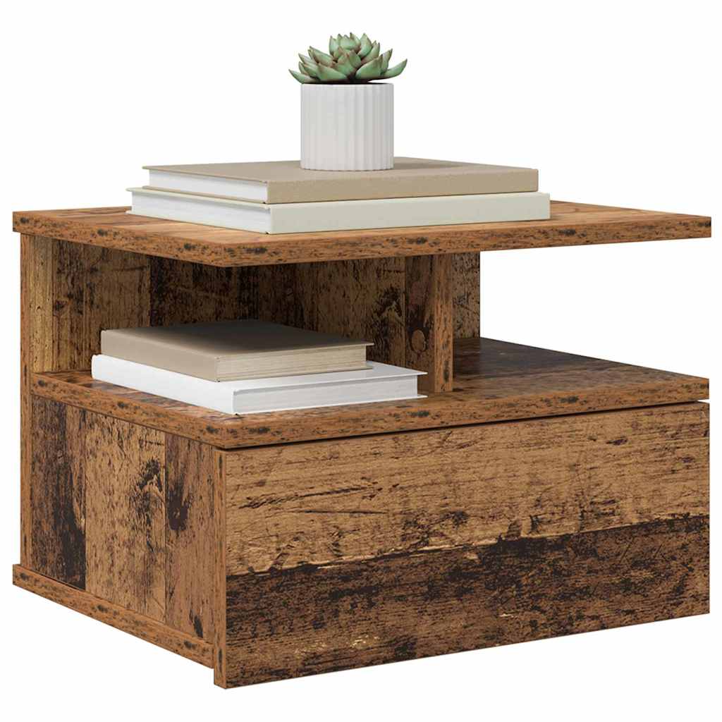 Schwebender Nachttisch Altholz 40 x 31 x 28 cm Holzwerkstoff