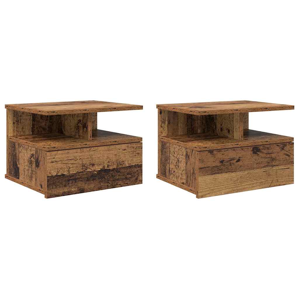Schwebender Nachttisch 2 stk. Altholz 40 x 31 x 28 cm