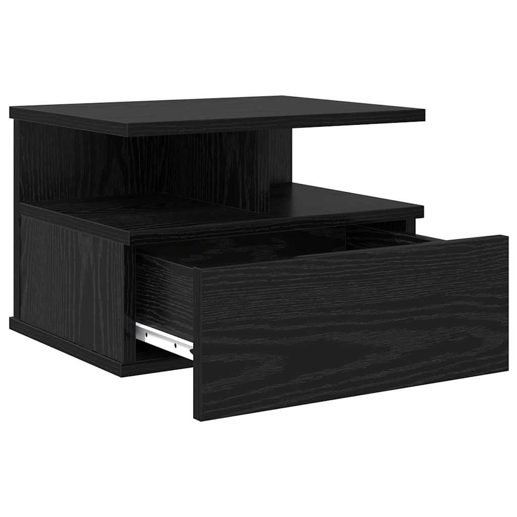 Schwebender Nachttisch 2 stk. Schwarz Eichen-Optik