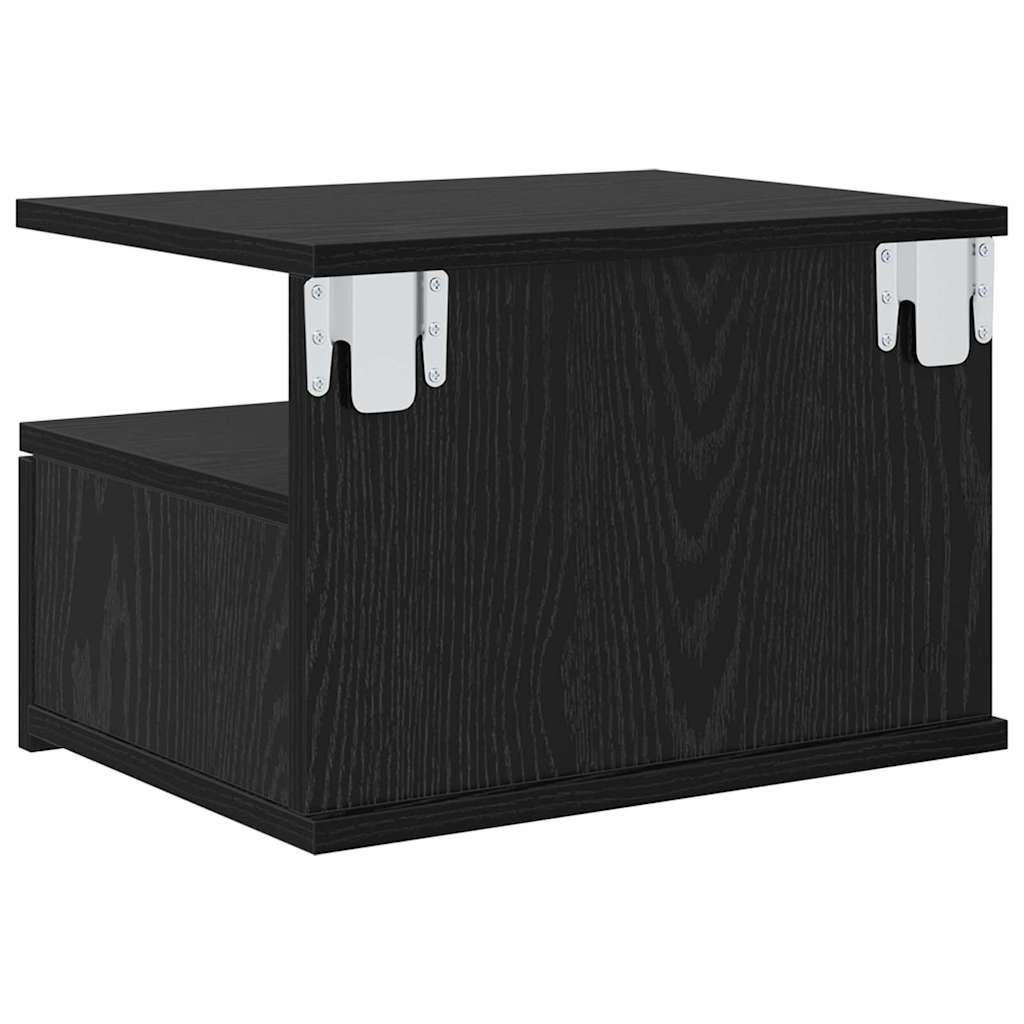 Schwebender Nachttisch 2 stk. Schwarz Eichen-Optik
