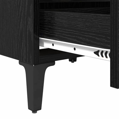 Nachttisch 2 stk. Schwarz Eichen-Optik 40 x 35 x 50 cm
