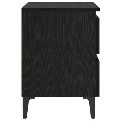 Nachttisch 2 stk. Schwarz Eichen-Optik 40 x 35 x 50 cm