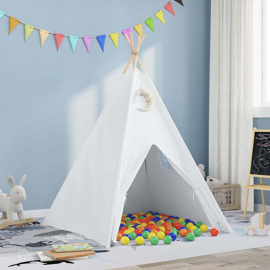 Teepee Zelt Weiß 120 x 120 x 150 cm Stoff, Kunststoff