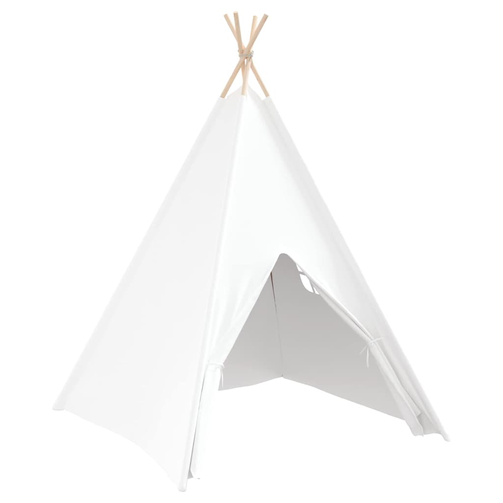 Teepee Zelt Weiß 120 x 120 x 150 cm Stoff und Kunststoff