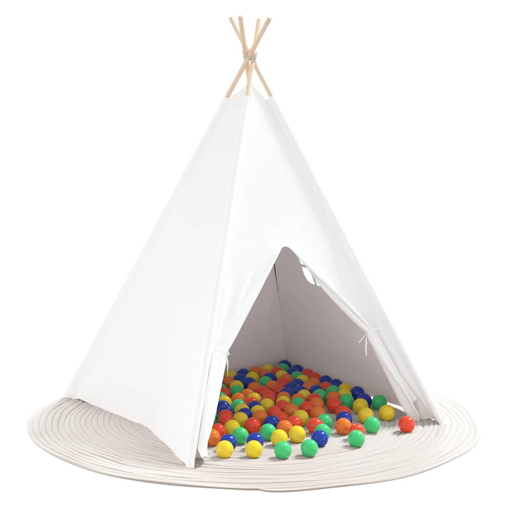 Teepee Zelt Weiß 120 x 120 x 150 cm Stoff, Kunststoff
