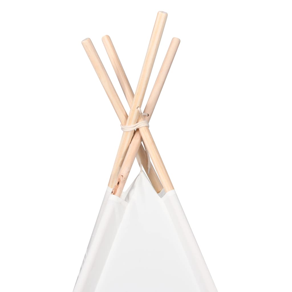 Teepee Zelt Weiß 120 x 120 x 150 cm Stoff, Kunststoff