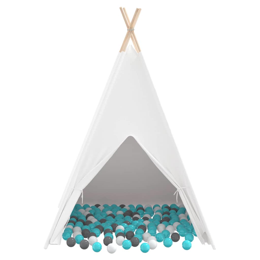 Teepee Zelt Weiß 120 x 120 x 150 cm Stoff, Kunststoff