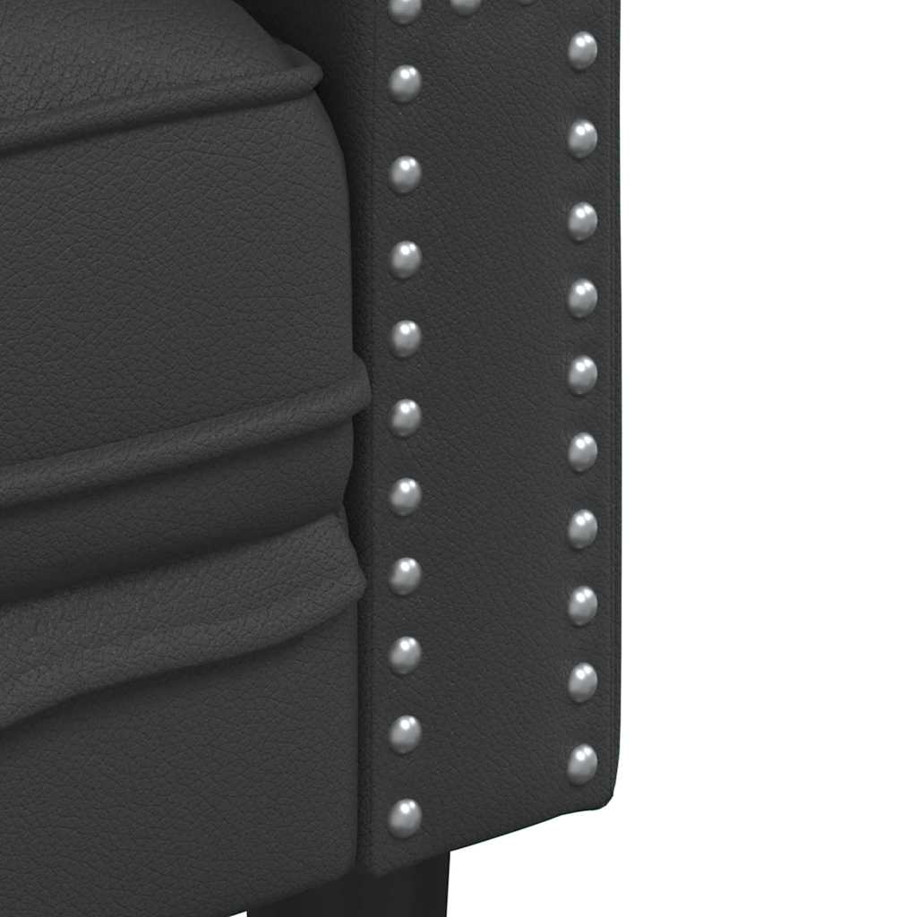 Wohnzimmer Couch 2 pcs Schwarz 194 x 74,5 x 70,5 cm Kunstleder