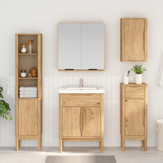 Badezimmer-Wandschrank mit Tür FLORO Wachsbraun 35 x 30 x 60 cm