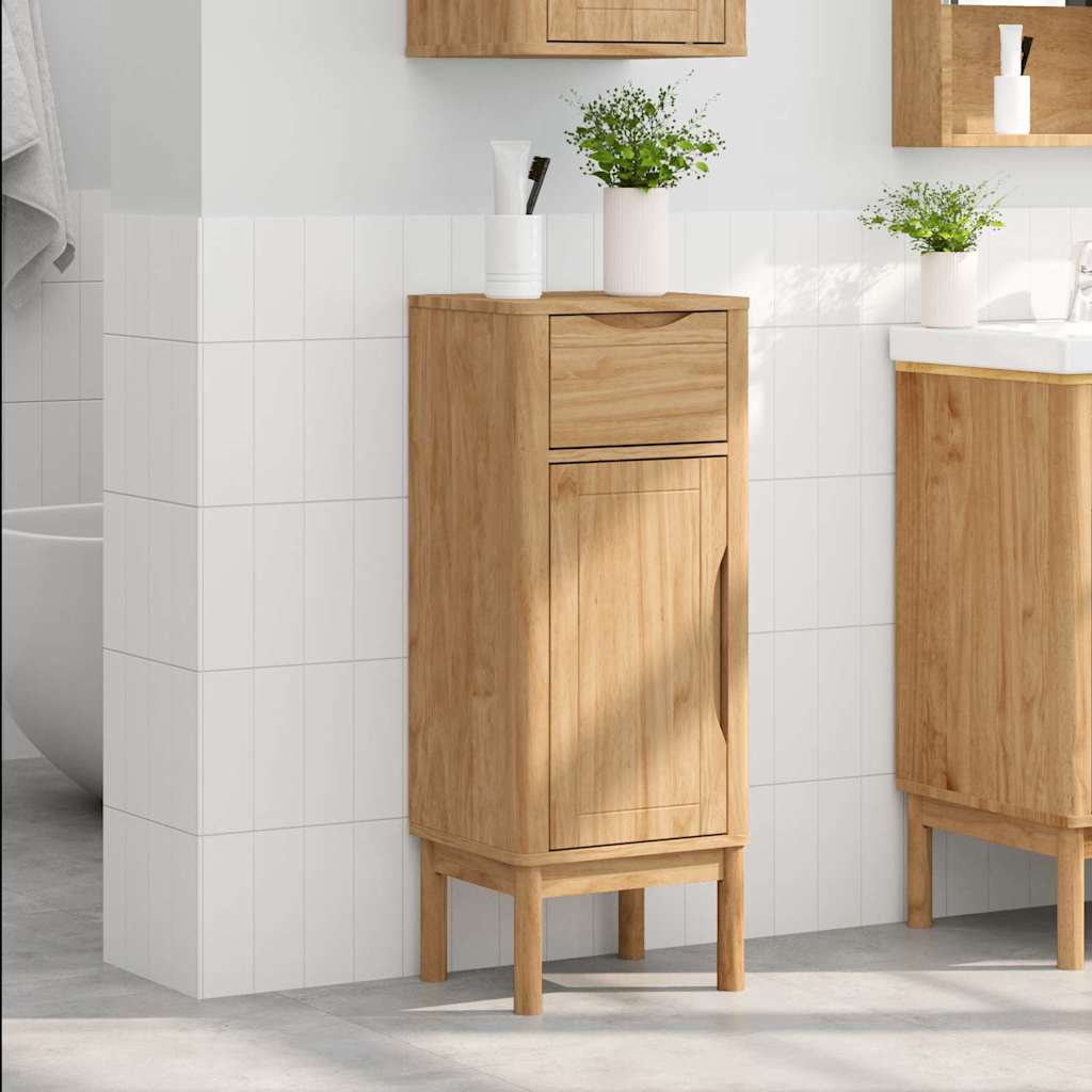 Badezimmerschrank mit Regal FLORO Wachsbraun 35 x 30 x 90 cm