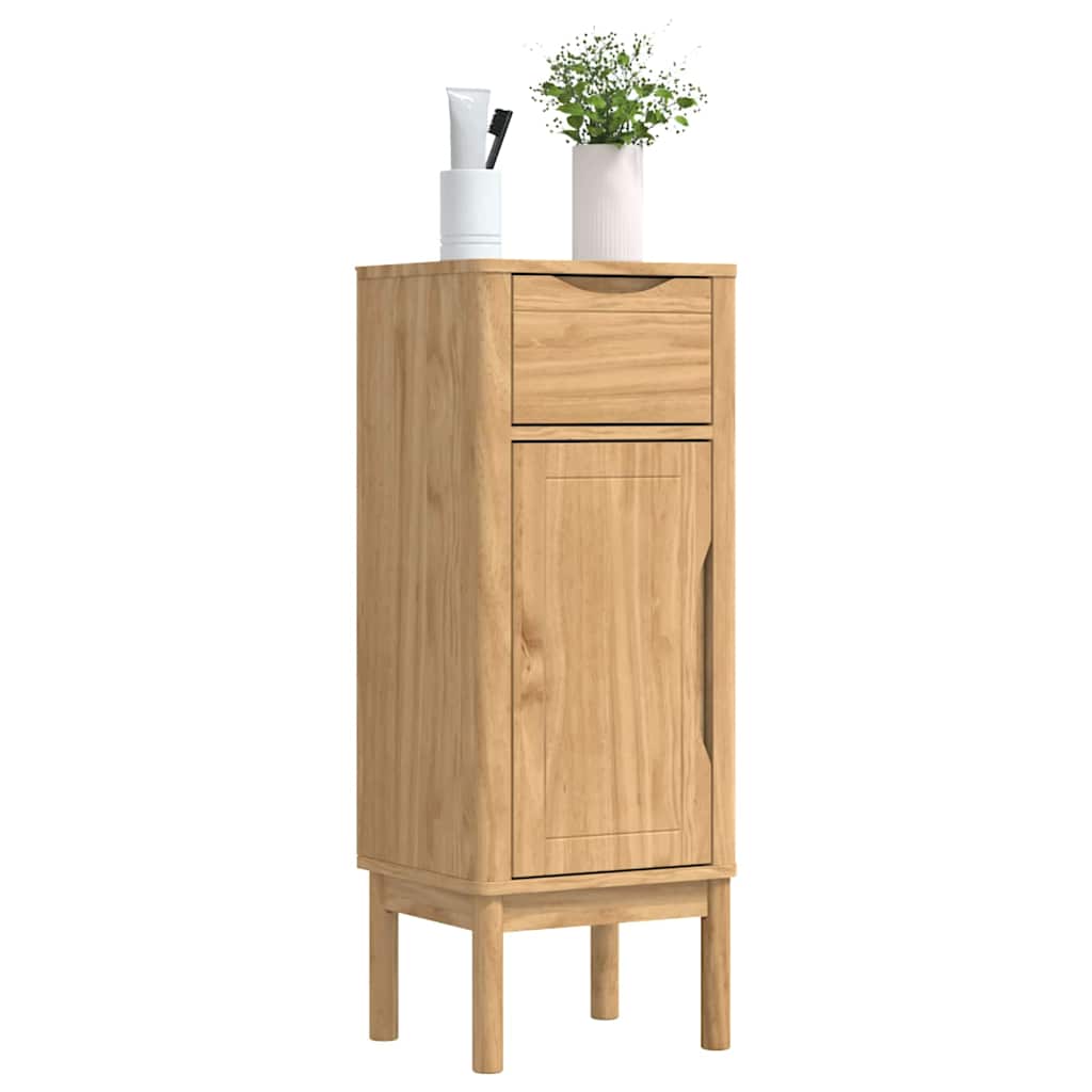 Badezimmerschrank mit Regal FLORO Wachsbraun 35 x 30 x 90 cm