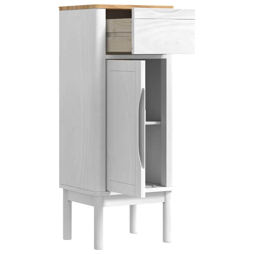 Badezimmerschrank FLORO Weiß 35 x 30 x 90 cm Massivholz Kiefer