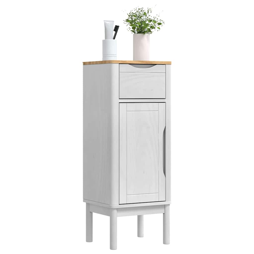 Badezimmerschrank FLORO Weiß 35 x 30 x 90 cm Massivholz Kiefer