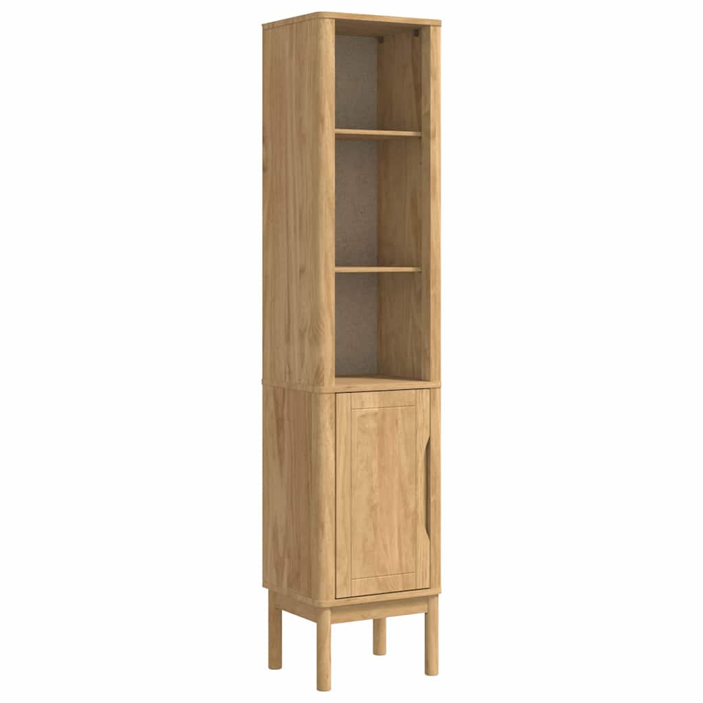 Bad hoher Schrank mit Regal FLORO Wachsbraun 35 x 30 x 160 cm