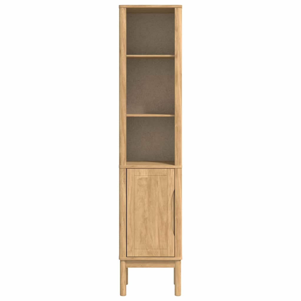 Bad hoher Schrank mit Regal FLORO Wachsbraun 35 x 30 x 160 cm