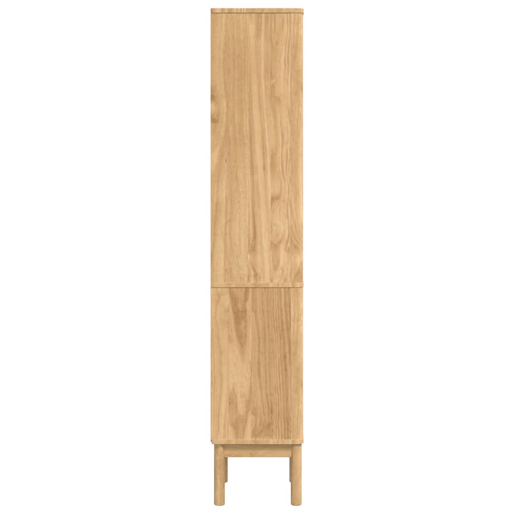 Bad hoher Schrank mit Regal FLORO Wachsbraun 35 x 30 x 160 cm