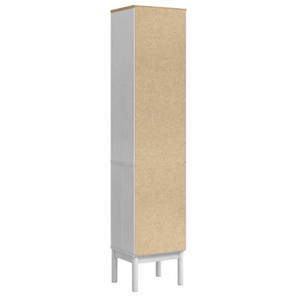 Bad hoher Schrank FLORO Weiß 35 x 30 x 160 cm Massivholz Kiefer