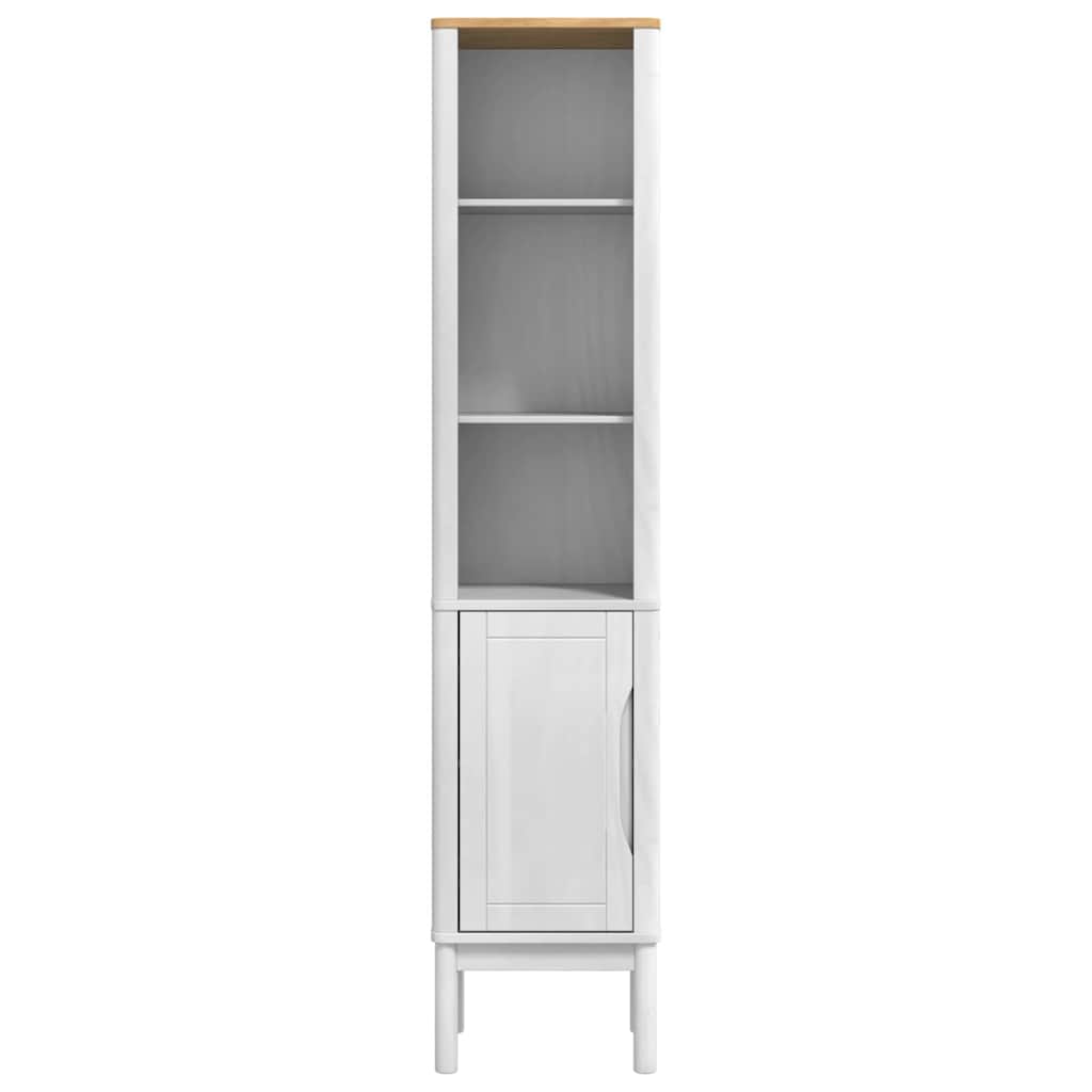 Bad hoher Schrank FLORO Weiß 35 x 30 x 160 cm Massivholz Kiefer