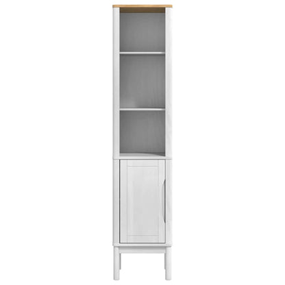 Bad hoher Schrank FLORO Weiß 35 x 30 x 160 cm Massivholz Kiefer
