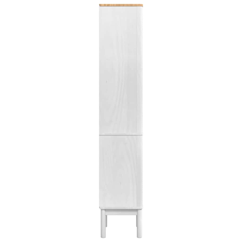 Bad hoher Schrank FLORO Weiß 35 x 30 x 160 cm Massivholz Kiefer