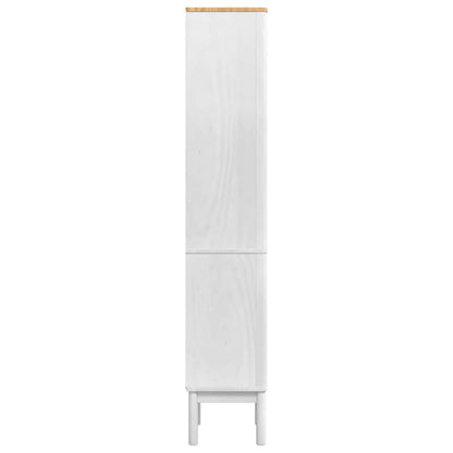 Bad hoher Schrank FLORO Weiß 35 x 30 x 160 cm Massivholz Kiefer