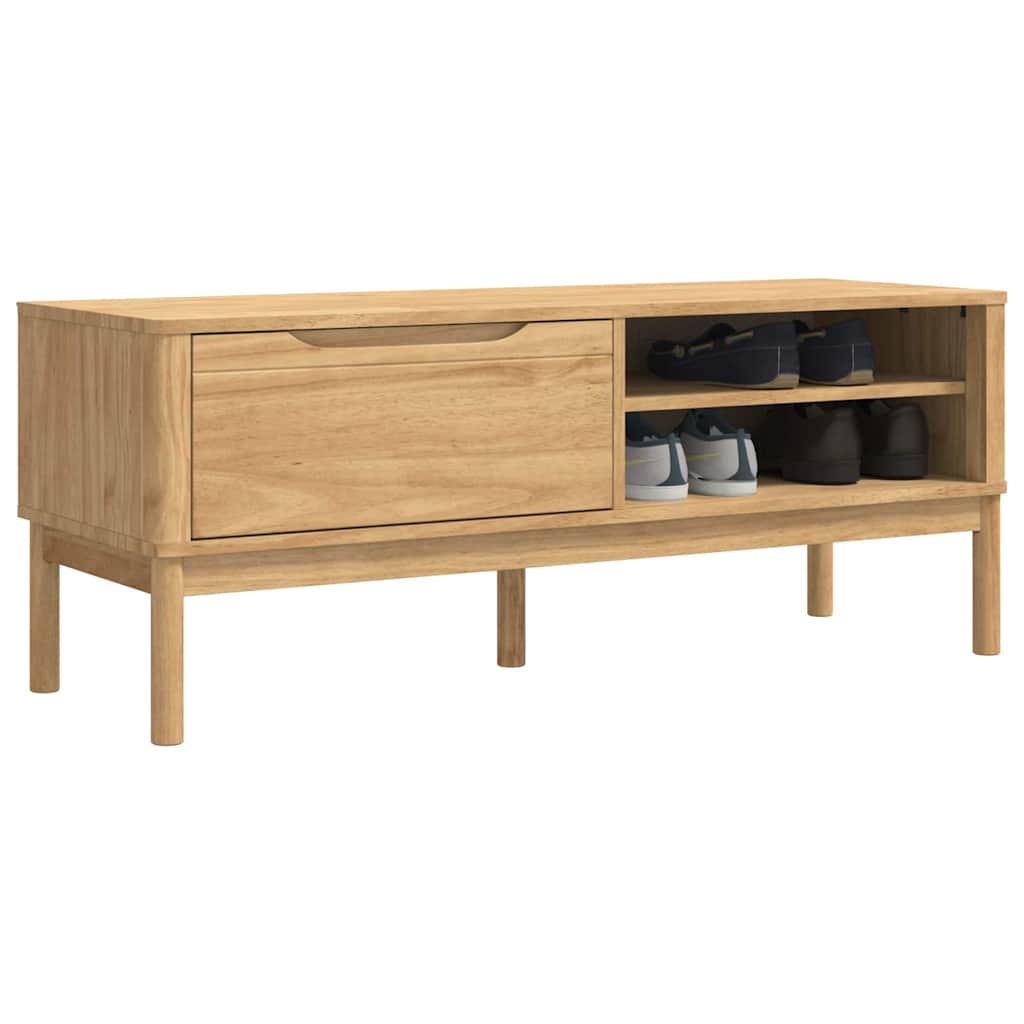 Flurbank FLORO Wachsbraun 115 x 40 x 45 cm Massivholz Kiefer